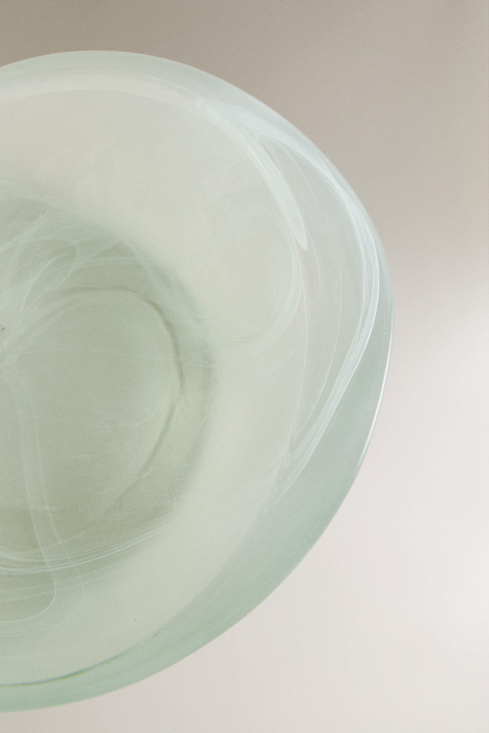 SHADED GREEN GLASS BATHROOM SOAP DISH